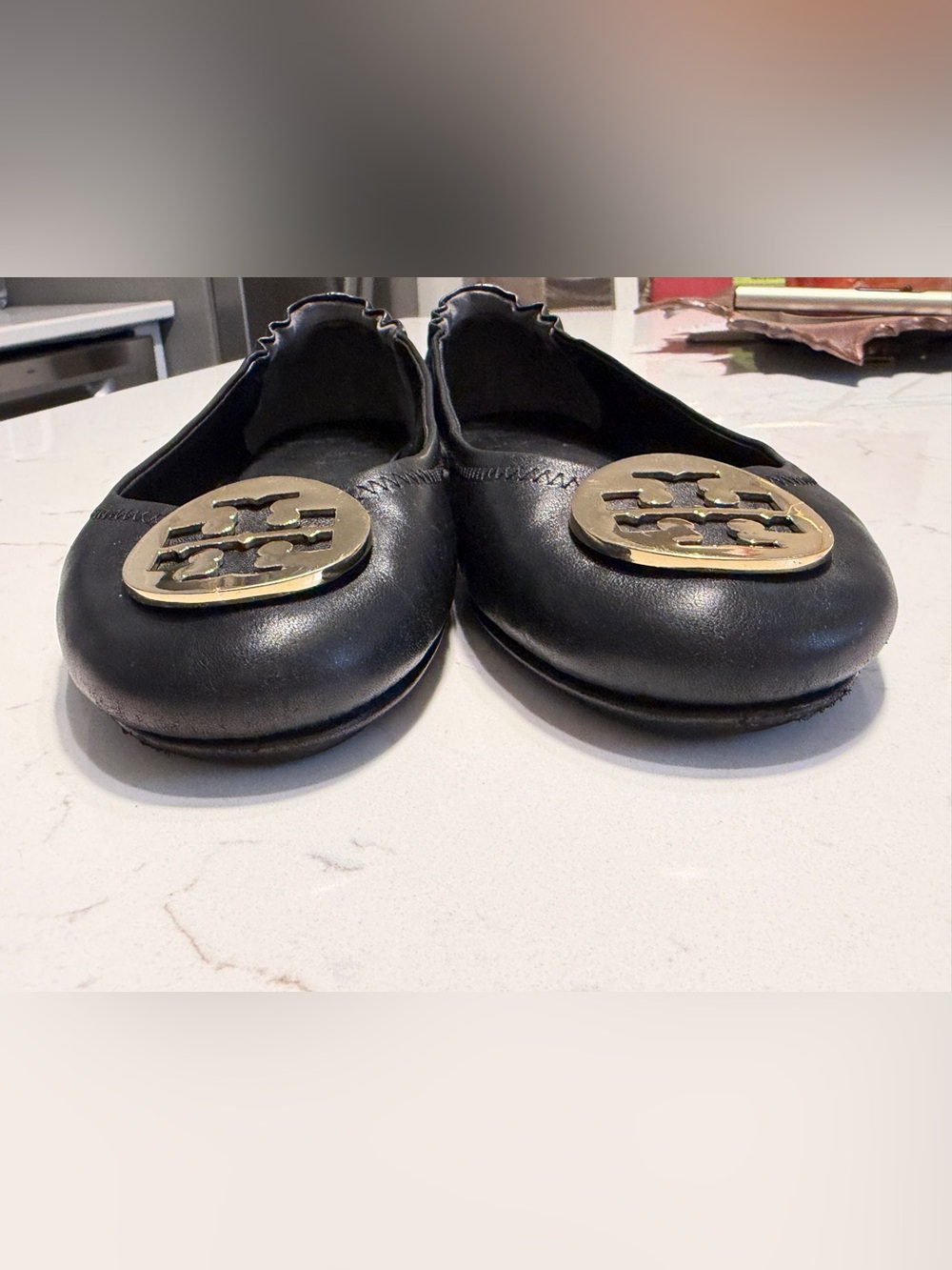 Tory Burch Reva Black Leather Ballet Flats – Women’s 10.5 - Picture 8 of 11